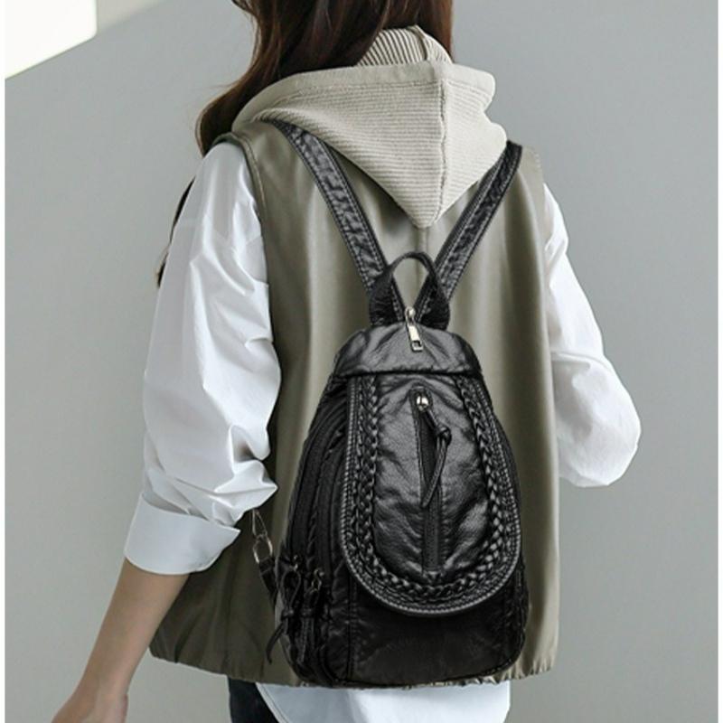 Mochila Minimalista Retro de Cuero Suave, Nueva Bolso de Mano para Viajes al Aire Libre, Bolso Cruzado Casual Multifuncional