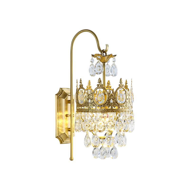 Crystal Crown Bedroom Bedside Wall Lamp
