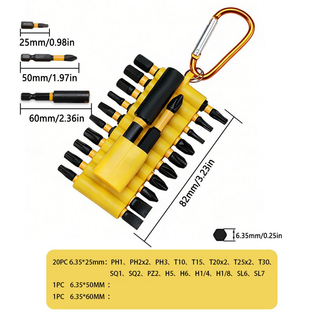 Screw Driver Bit Set Multifunctional 1/4-Inch Hex Shank Magnetic Screw Driver Bits For Drills Car Bike Repair Auto Maintenance