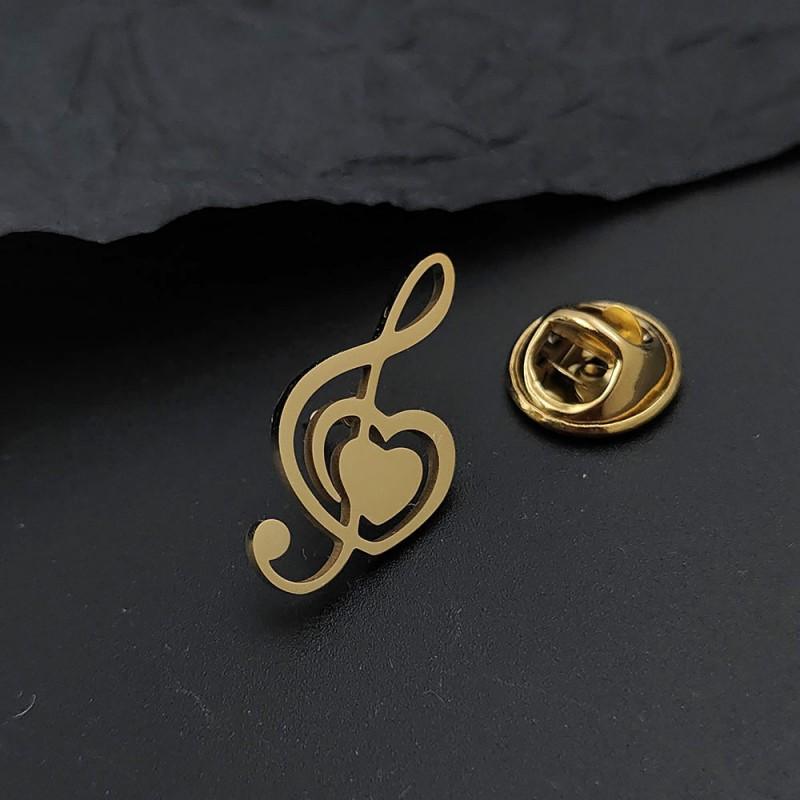 

Love Note Brooch Cufflinks Personalized Creativity Not Easy To Collide Niche Dual-use Accessories Versatile Both Men Women 14k