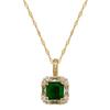 Necklace Earrings Set Light Luxury Full Of Diamonds Green Square Personality Temperament Banquet Earrings Item Group