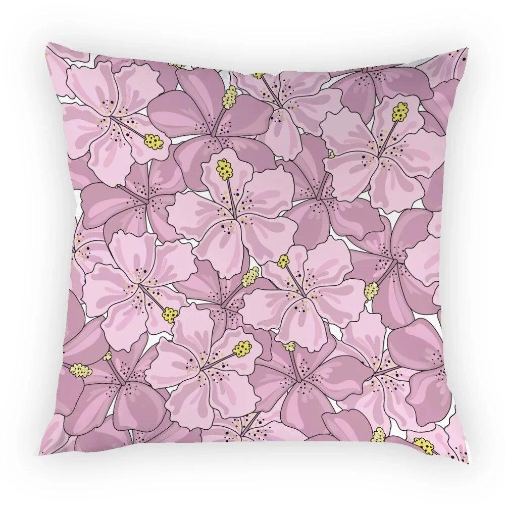 Pillow Case Pillow Flower Daisy Peach Blossom Square Color Sitting Sofa Cushion Cover