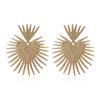 Shape Fan Stud Vintage Heart Ear Earrings Statement Party
