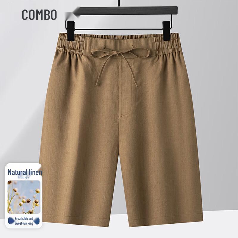Men s Premium Lyocell Linen Blend Summer Shorts 35