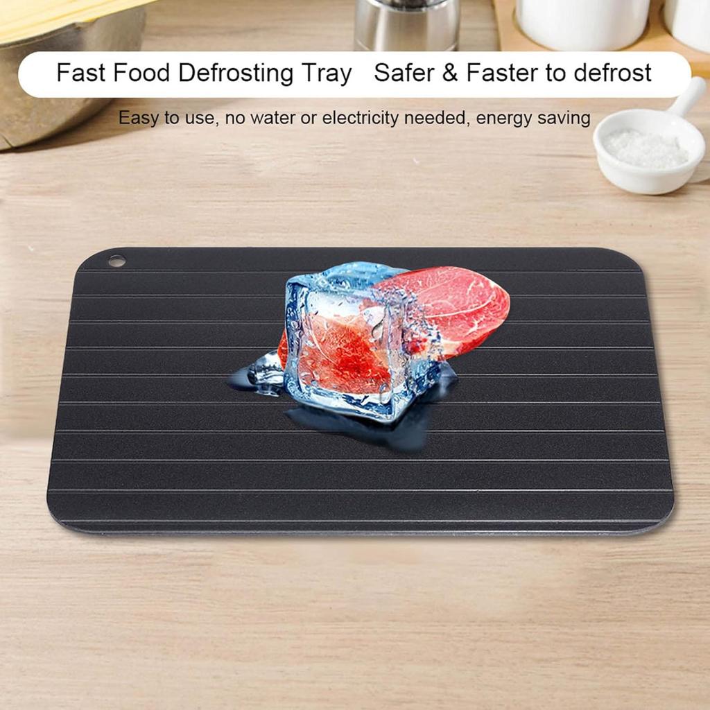 Defrosting Tray for Frozen Meat, 9 x 6inch Large Rapid Defrosting Tray Thawing Tray Metal Aluminum Fast Food Meat Defrosting Thawing Tray, Quick