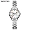 Sanda Women's Retro Rhinestone Quartz Watch - Elegant Green Design