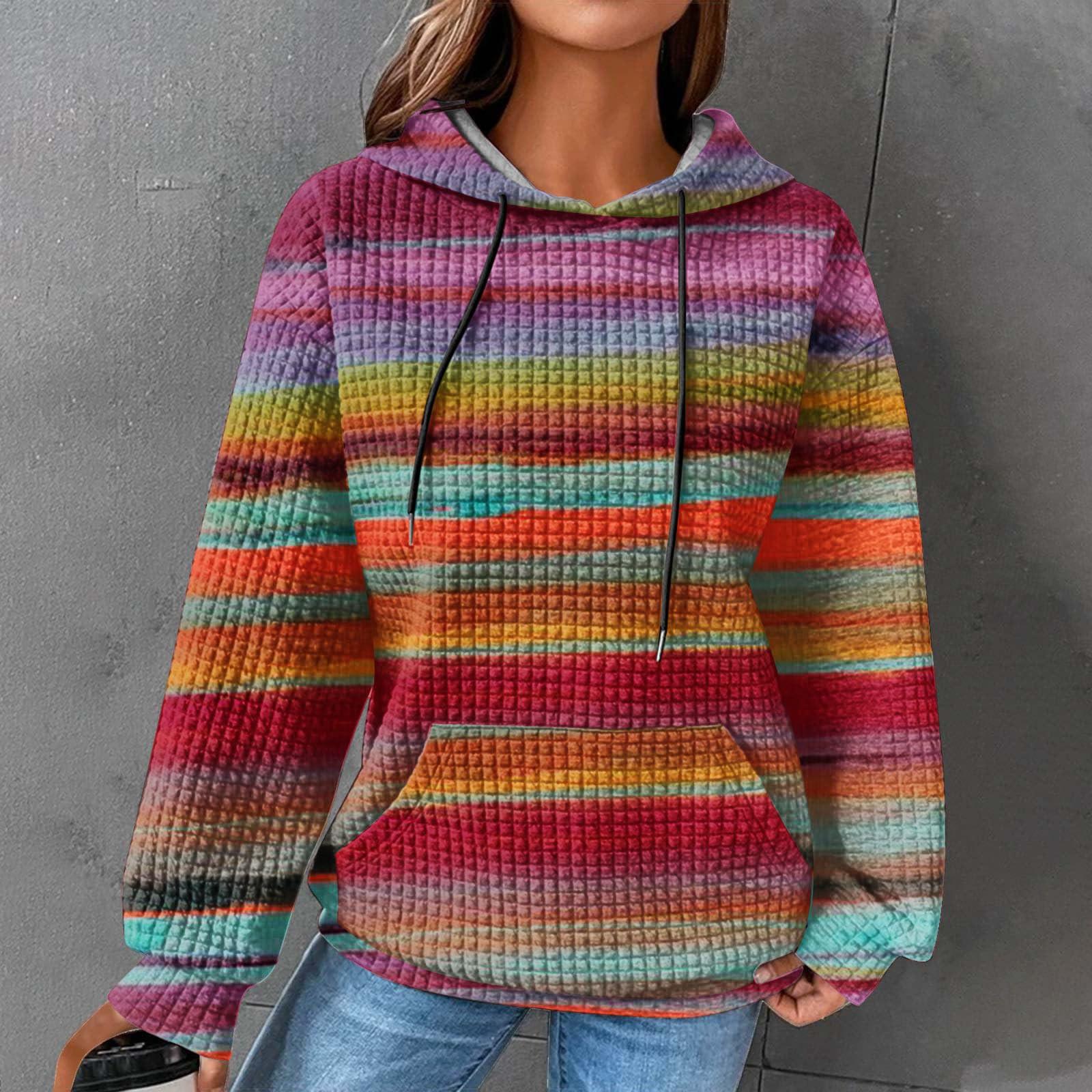 

Женская мода повседневный принтованный свитер с капюшоном длинный рукав клетчатая толстовка топ XL красный