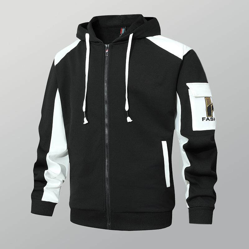 Teen Men's Cardigan Hooded Zipper Sweater Jacket Casual Fashion Trend Top