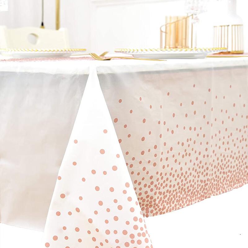 OIMG Disposable Blue Polka Dot Tablecloth