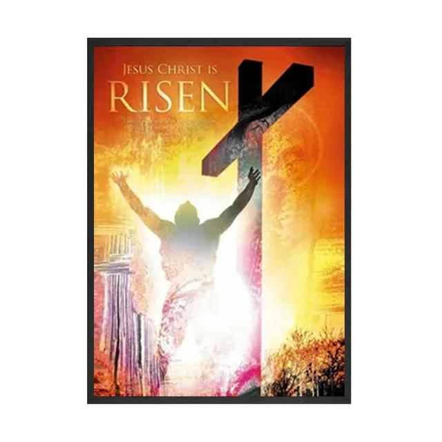 Jesus Kreuz Löwe Religion Erlöser Druck Kunst Leinwand Poster für Wohnzimmer Dekoration Heim Wanddeko Bild