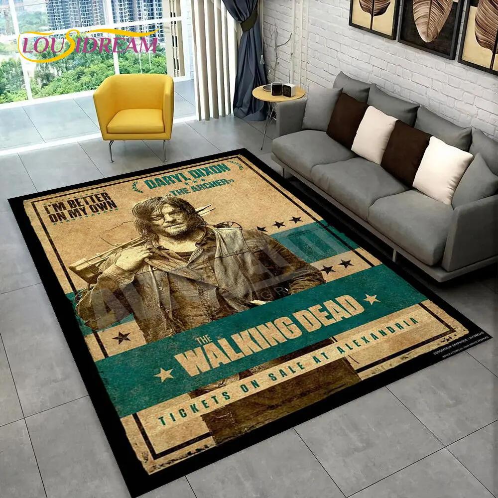 The Walking Dead Horror Area Rug Large,Carpet Rug for Living Room Bedroom Sofa Doormat Decoration,Kids Play Non-slip Floor Mat
