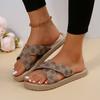 Dámské nové pantofle Summer Cross Drag Móda Konopné lano Svrchní oblečení Pantofle Pro volný čas Sandály a pantofle