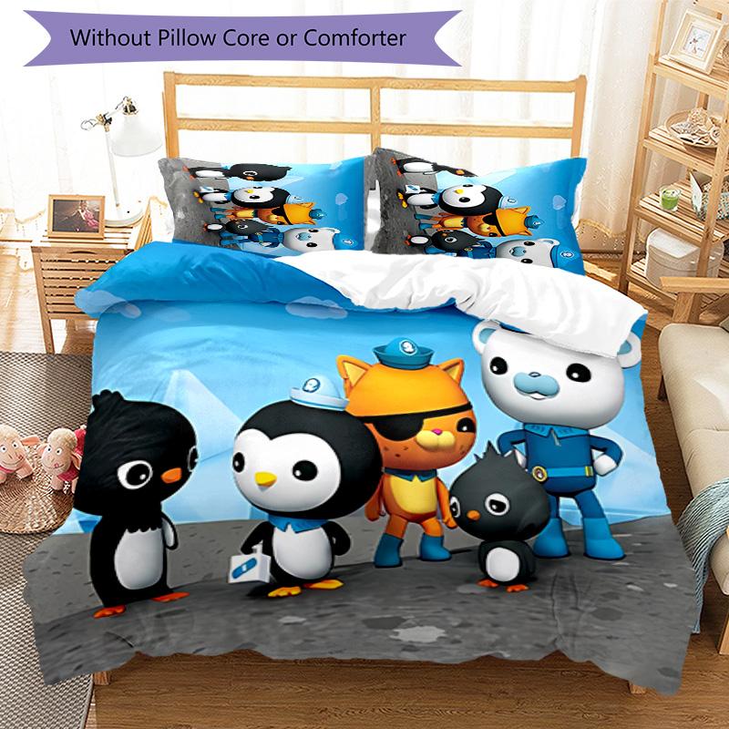 3pcs The Octonauts1 pattern bedding set duvet cover set includes duvet cover &pillowcases, perfect all season bedroom decoration & gift