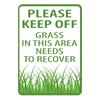 1pc "Please Keep Off Grass In This Area Needs To Recover" Metal Sign - Wall-Mounted, Multifunctional English Text Decorative