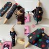 Japanese-Style Playful Polka Dot Umbrella with Little Red Nose 70% off Black Coating Sun Protection Wind-Resistant Umbrella for Female Students