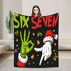 Trending Six Seven Meme Christmas Xmas Blanket Quality Warm Soft Throw Blanket for Spring Girls Boys Bedroom Funny Bedspread