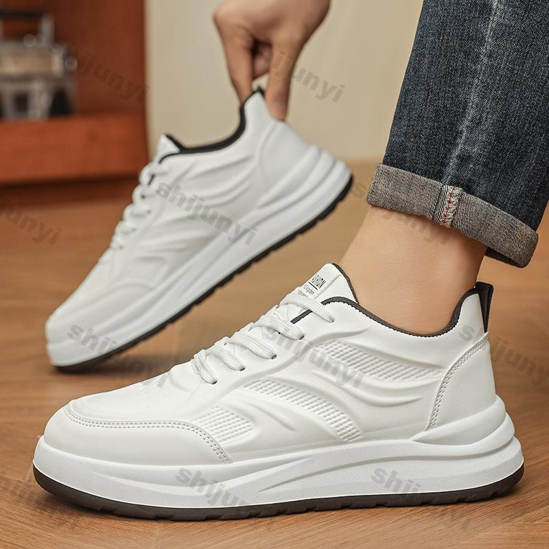 Men Shoes 2026 Spring Autumn New Breathable Mesh Non Slip Platform Sneakers Comfort Lace-up Height Increase Wedge Casual Shoes