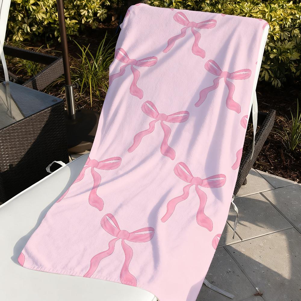 Floral Bow Flower pink Towel Quick Drying Beach Towels Are Suitable For Swimming Pools Camping Yoga And The Gym