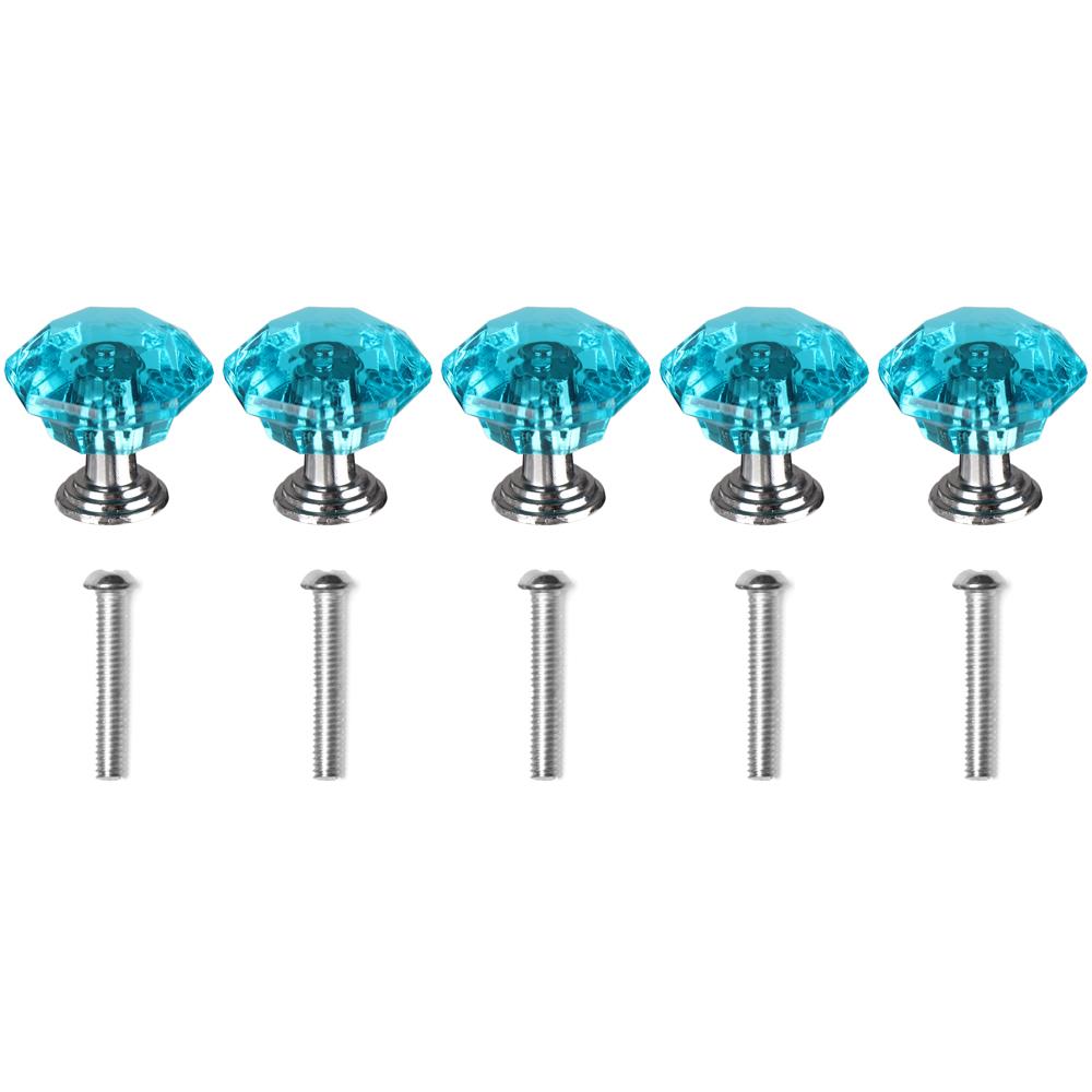 5/10PCS Transparent Diamond Shape Crystal Glass Cabinet Knob Jewelry Box Drawer Pull Handle Furniture Handle Hardware Supplies