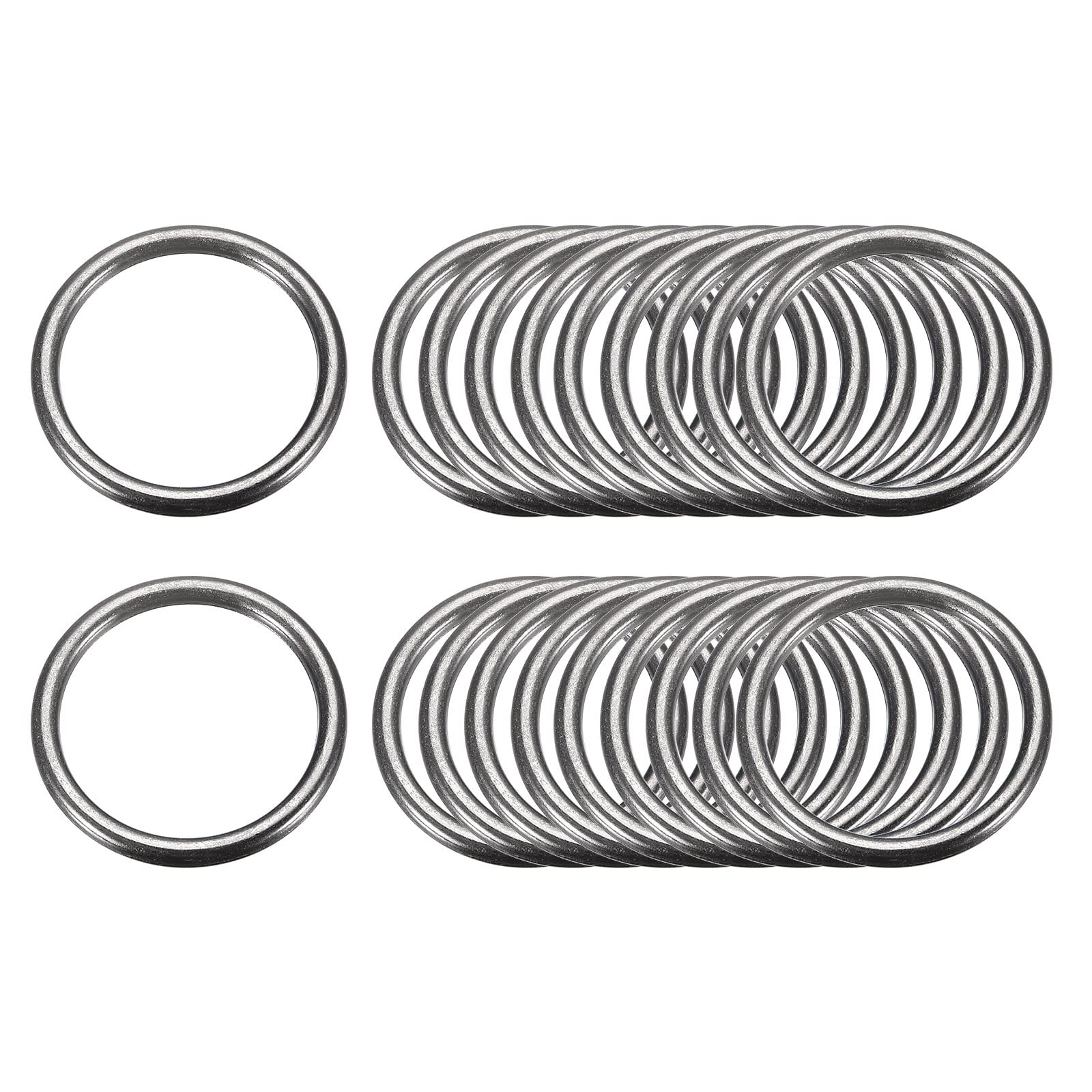 uxcell Metal O Ring, Non-Welded, O-Ring Buckle, Craft Belt, For Purses, Bag Making, Metal 25x3 mm