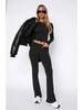 2024 Euro-American Women's Fashion Long Sleeve Pullover & Slim Fit Flared Pants Set