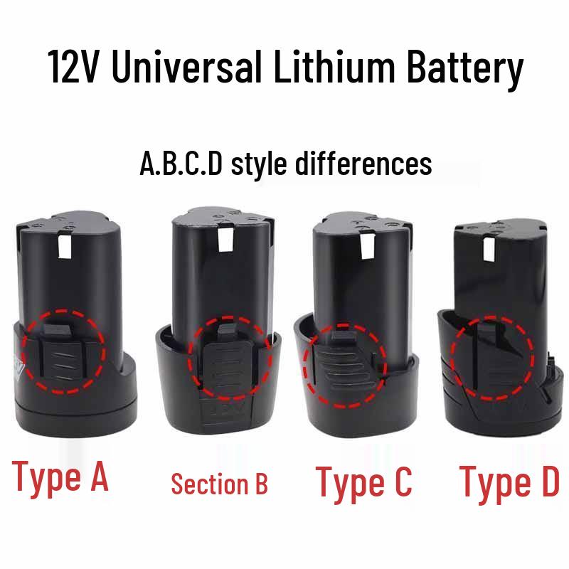 12V Large Capacity Universal Lithium Battery for Pistol Drills with Charger