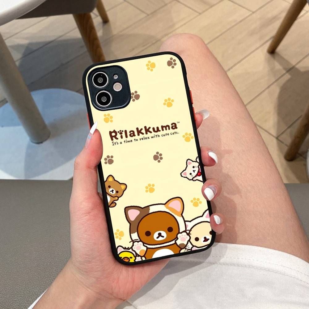 Cute Cartoon R-Rilakkuma Phone Case For IPhone 14 11 12 13 Mini Pro Max 8 7 Plus X XR XS MAX Translucent Matte Cover