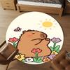 1pc Bear Flowers Round Chair mat office Area Rug - Non-Slip, Floor Mat for Office, Bedroom, and Indoor Decor p127157