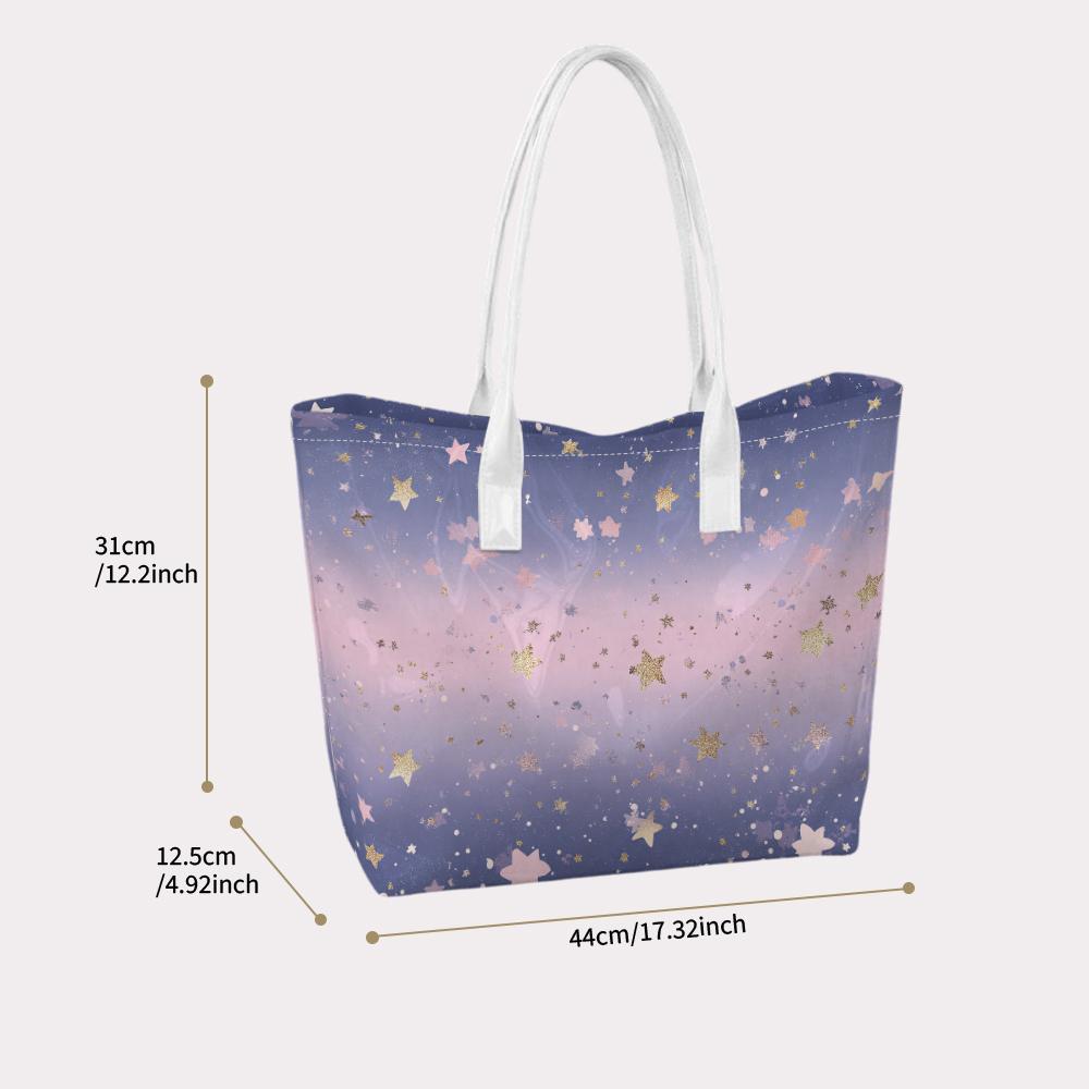 Gradient Star Tote Bag Casual Portable Shoulder Bag for Daily Use