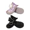4Pcs Anti-Skid Dog Boots Fleece Lined Paw Protective Shoes with Adjustable Knobs Waterproof Dog Booties from Winter Snow Rain for Dogs