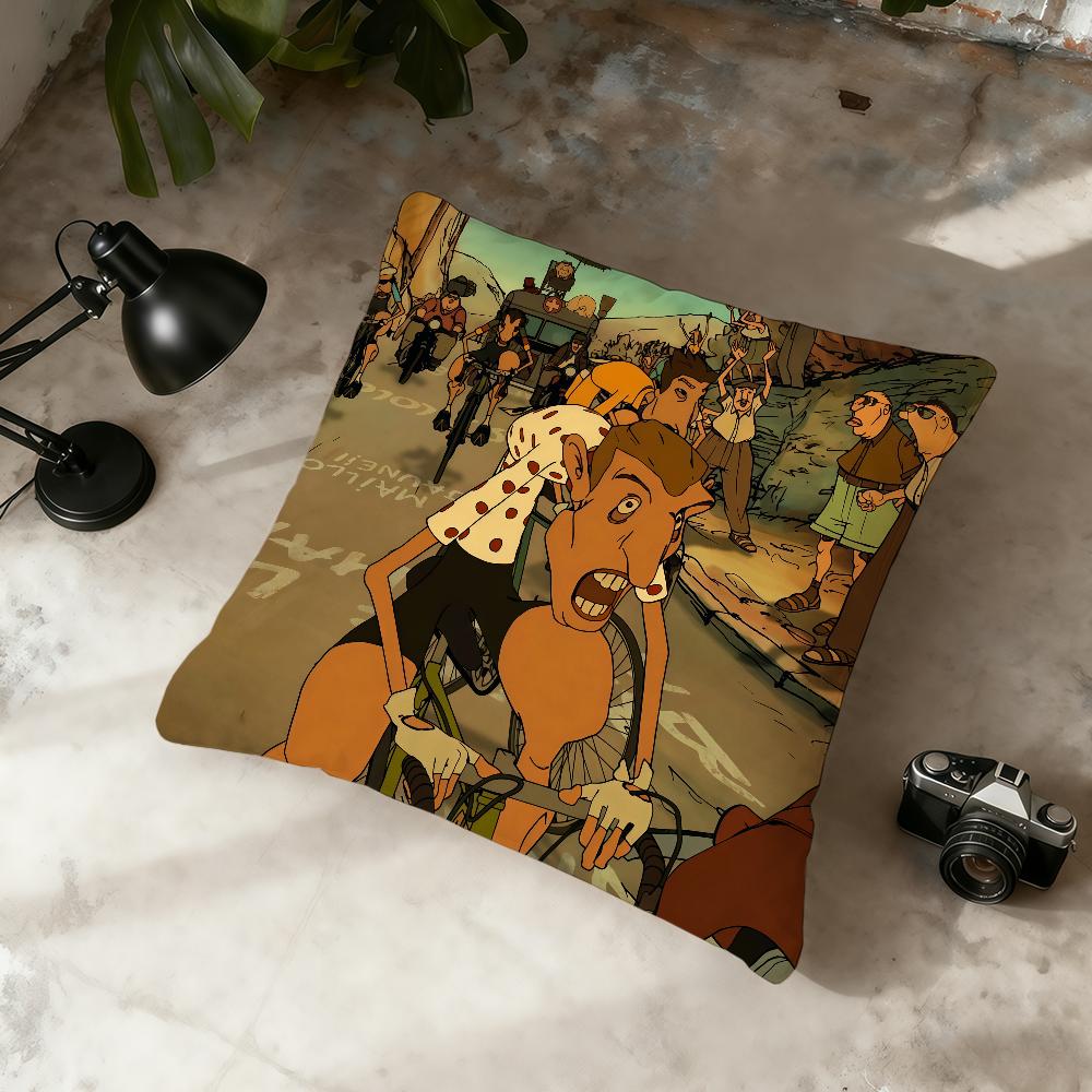 T-Triplets Animation Of B-Belleville cushion cover Home Office Convenient Nordic Simplicity Hit With Zipper Cushion Cover