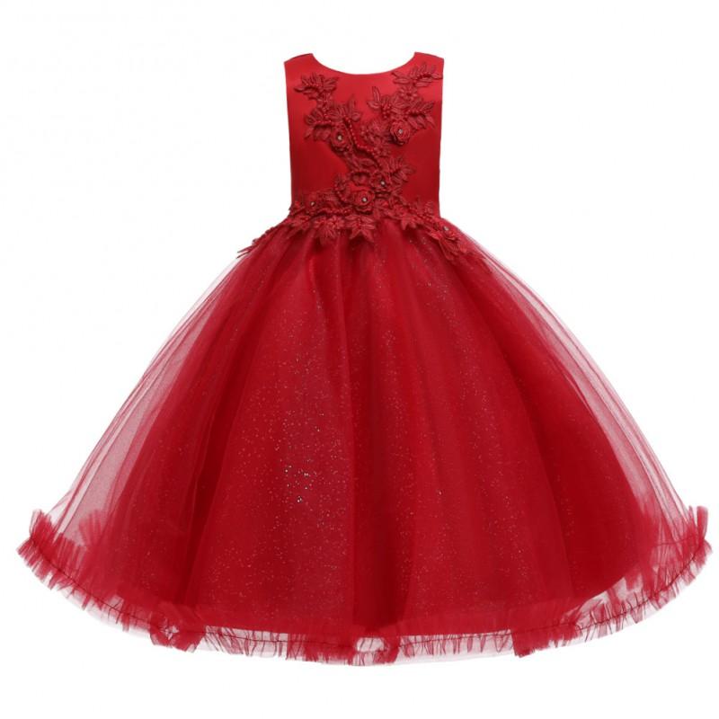 Girls Princess Tulle Tutu Dress Kids Formal Party Gown 3-8 Old