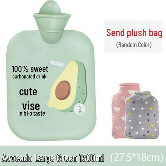 PVC Cartoon Plush Hot Water Bottle - Removable, Washable, Explosion-Proof Hand and Foot Warmer