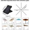 VOOKRY Solar Umbrella Lights Outdoor, Waterproof Solar Powered Patio Umbrella Lights Cordless 8 Modes LED Umbrella Patio Lights for Beach Tent