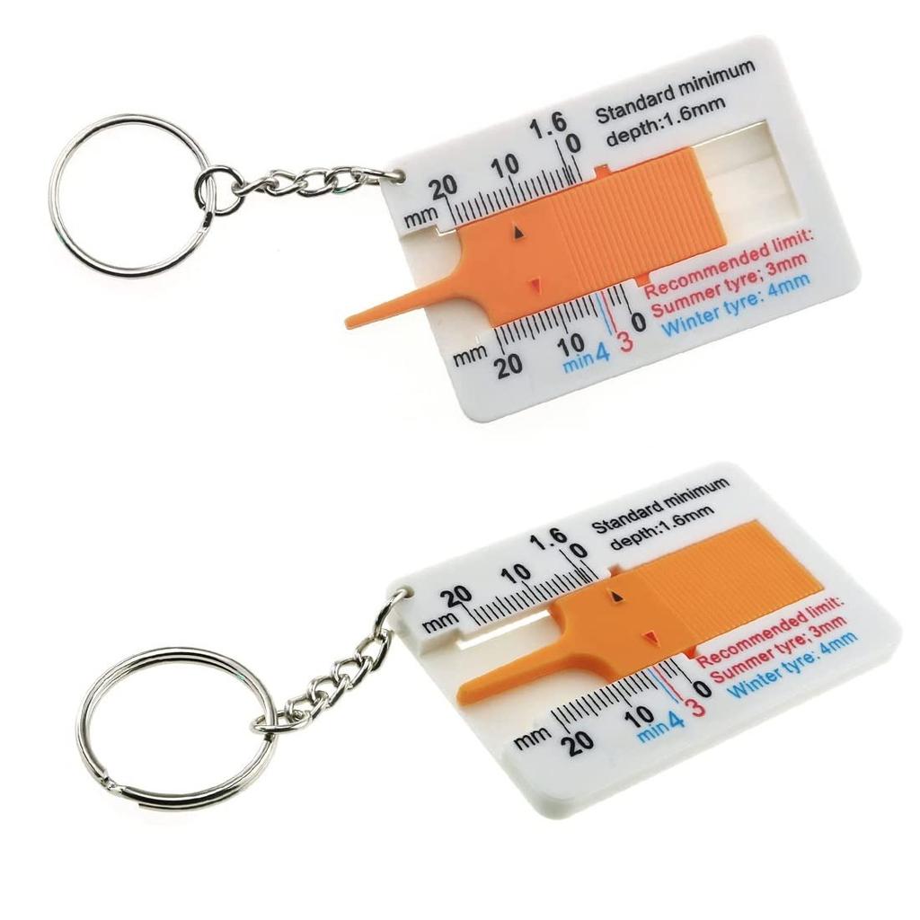 4Pcs Plastic Tire Tread Depth Gauge Plastic Portable Measuring Tread Depth Gauge Digital for Motorcycle Vehicle Car 0-20 Mm