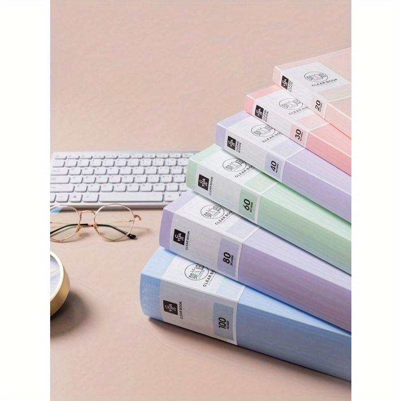 1pc Plain Multi-Layer File Folder, A4 Document Portfolio with Transparent Sleeves for Paper Storage, Large Capacity (Random Cover Label Card)
