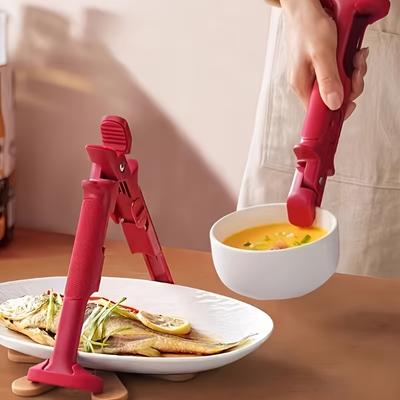 Accesorios de Cocina 2 en 1 Pinza Antiescaldado Antideslizante y Resistente a Altas Temperaturas Adecuado para Hornos de Microondas y Estufas