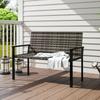 Two-Seater Rattan Bench - Mixed Grey