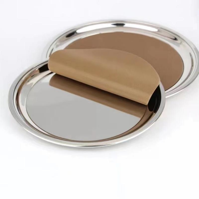 Bar Tableware Thickened Stainless Steel Food Storage Trays Fruit Pans Water Bread Shallow Dish Serving Plate With Anti Skid Pad