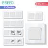 BSEED Switch Light Switch White Glass Frame Wall Power Sockets USB-C Phone Charge E-Series EU Standard 2 Way