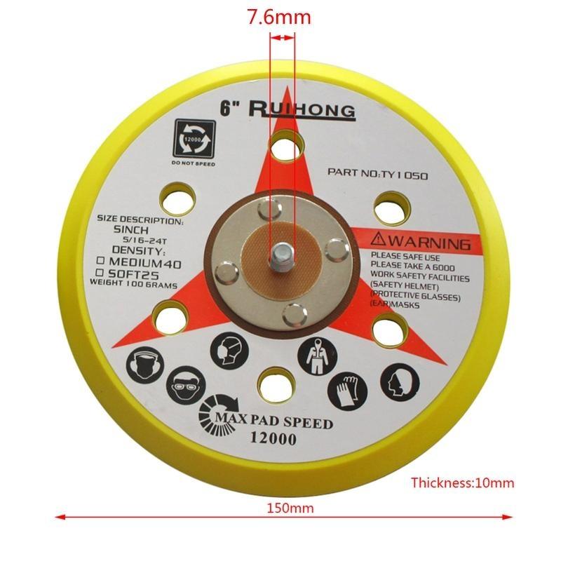   6 Holes Backup Sanding Pad Sanding Disc Backing Pad for Paint Stripping/Paint Preparation  Arbor Durable