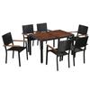 Day and Night - Day and Night Garden Dining Set 7 Pieces Synthetic Rattan and Black Acacia Wood