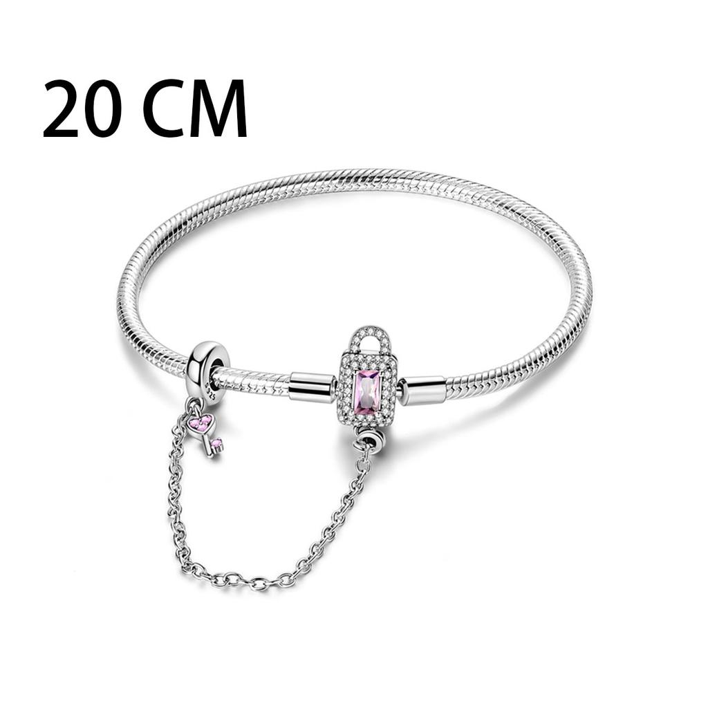 Original 925 Silver Lock&Key Charms Lucky Heart Shaped Key Beads Pendants Fit Bracelet DIY Fine Jewelry Gift