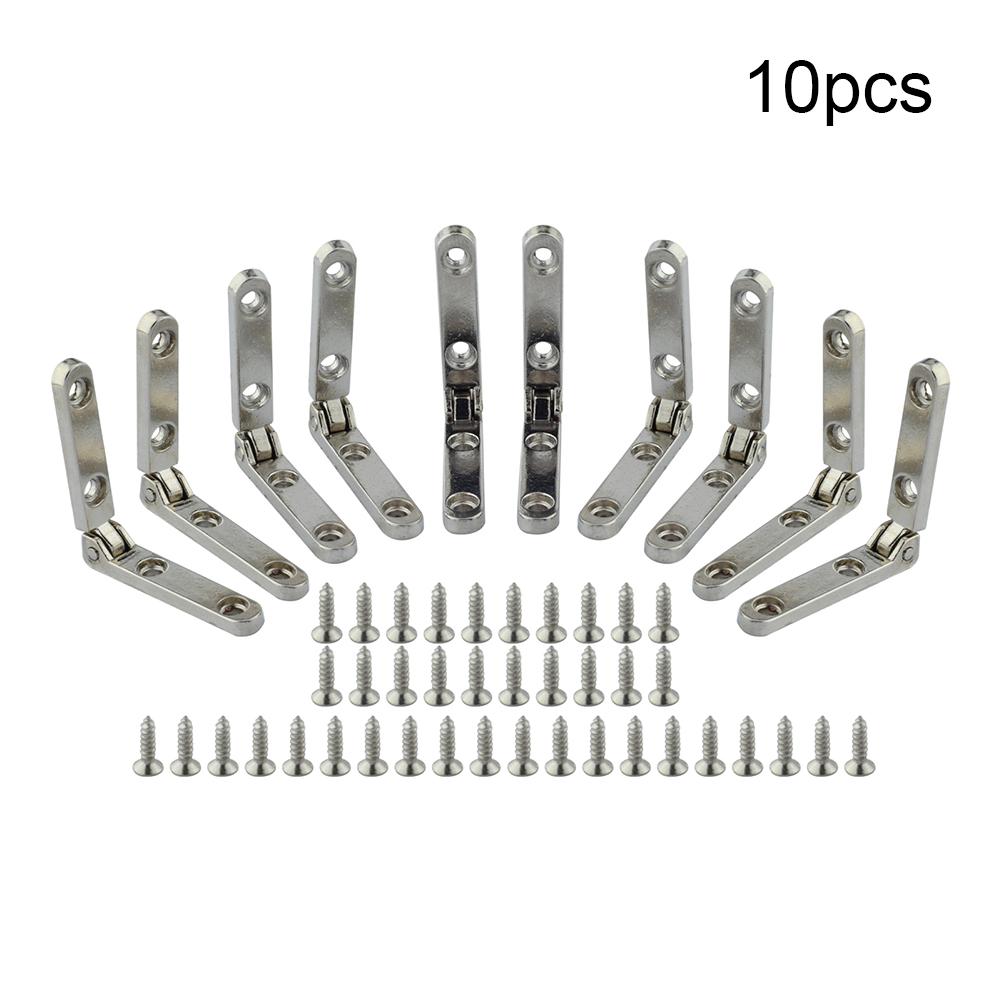 

10PCS 90° Support Hinge Fan Wooden Box Hardware Accessories Zinc Alloy Jewelry Case Cabinet Furniture Hinge Hardware Parts срібний