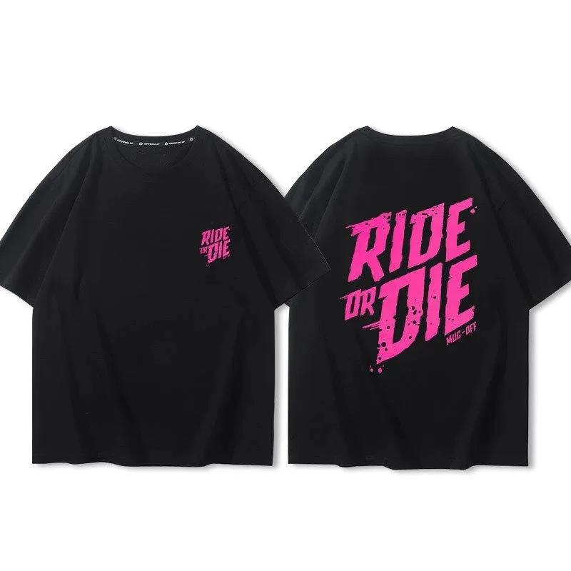 

Ride Or Die Back Print Cotton T Shirt Fashion Brand Luxury Y2k Tops Men Women Summer Essentials 2024 New Vintage Cool Tees 3XL