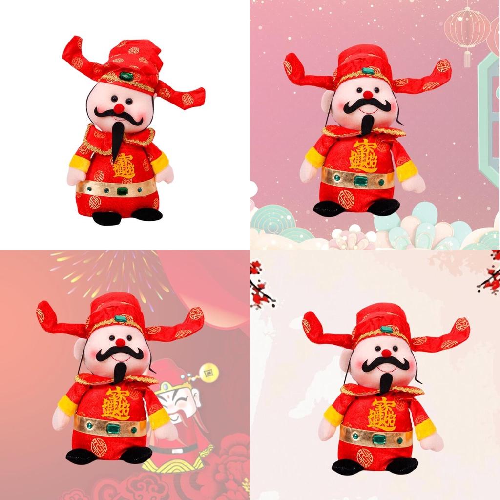 Lucky Charm Figurine For Spring Festival Wealth God Decoration For Hotel Mall Storefront Sewn With Sand Foam And Stuffed Toy Material