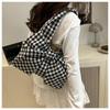 Retro Bow Plaid Women's Shoulder Bags Simple Commuter Ladies Underarm Vest Bag Casual Portable Female Shopping Handbags Tote