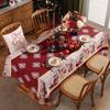 Festive Holiday Tablecloth Waterproof Polyester Embossed Rectangle Christmas Party Dining Cover with Lace