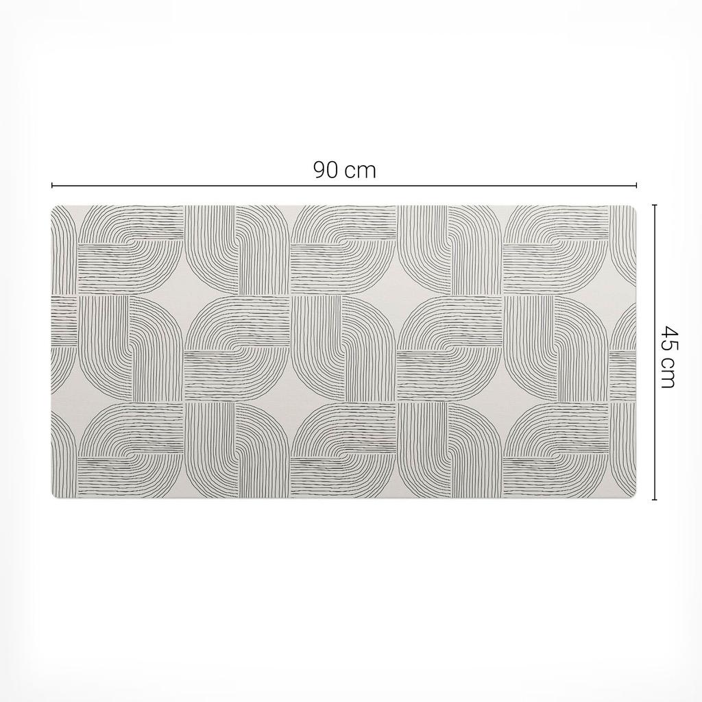 Modern Vinyl Desk Mat for Keyboard Geometric Line Pattern 90X45 Cm