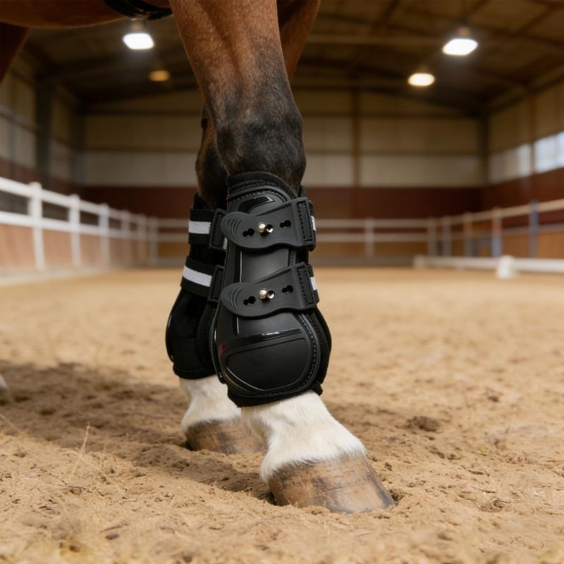 Verstellbare PU-Schale Sehnenstiefel für Pferde Leichtgewichtiger Schützender Beinschutz für Pferde Reit-Beinschutz Langlebig